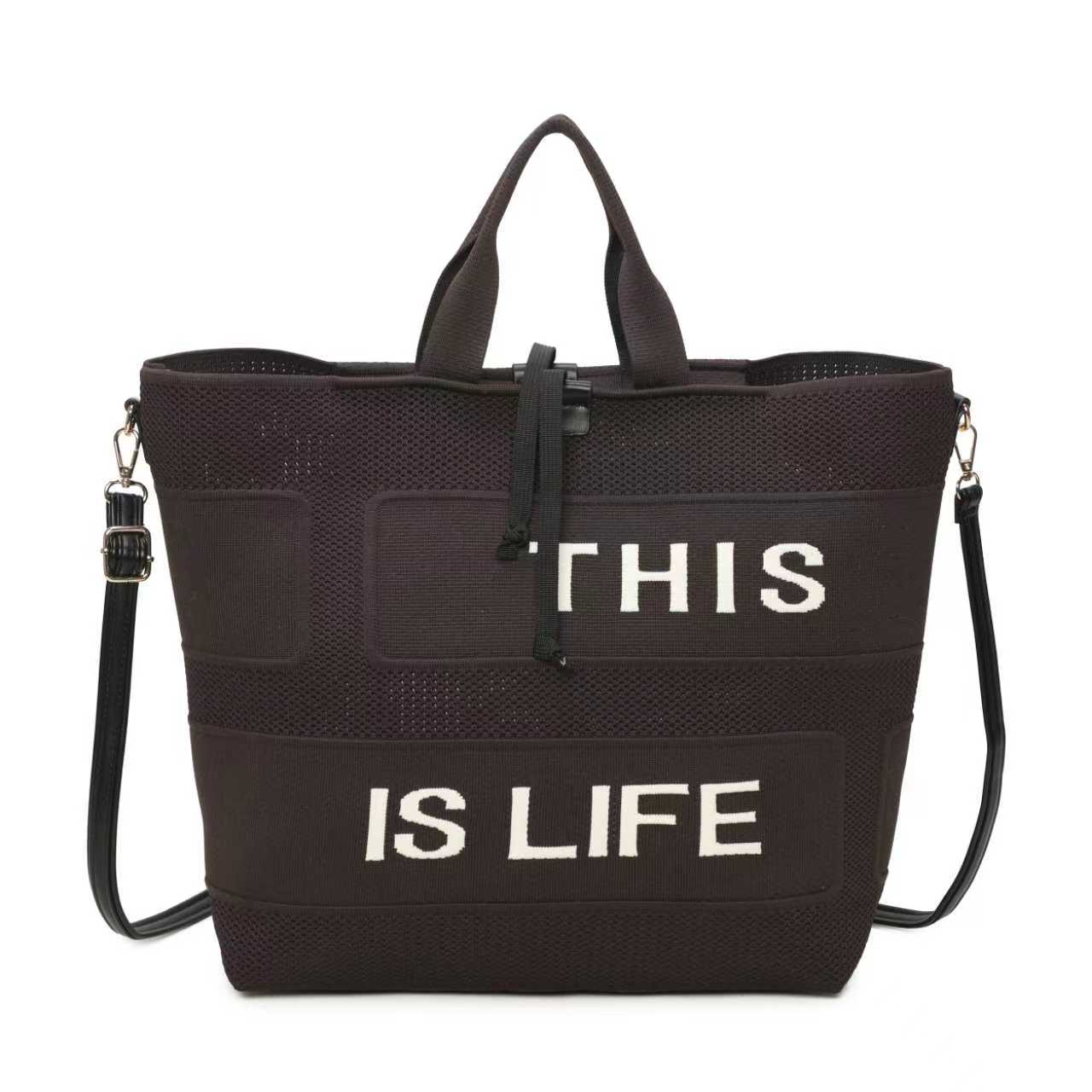 Borsa Casual Monospalla in Tessuto a Maglia Con Lettere Art.FF2404