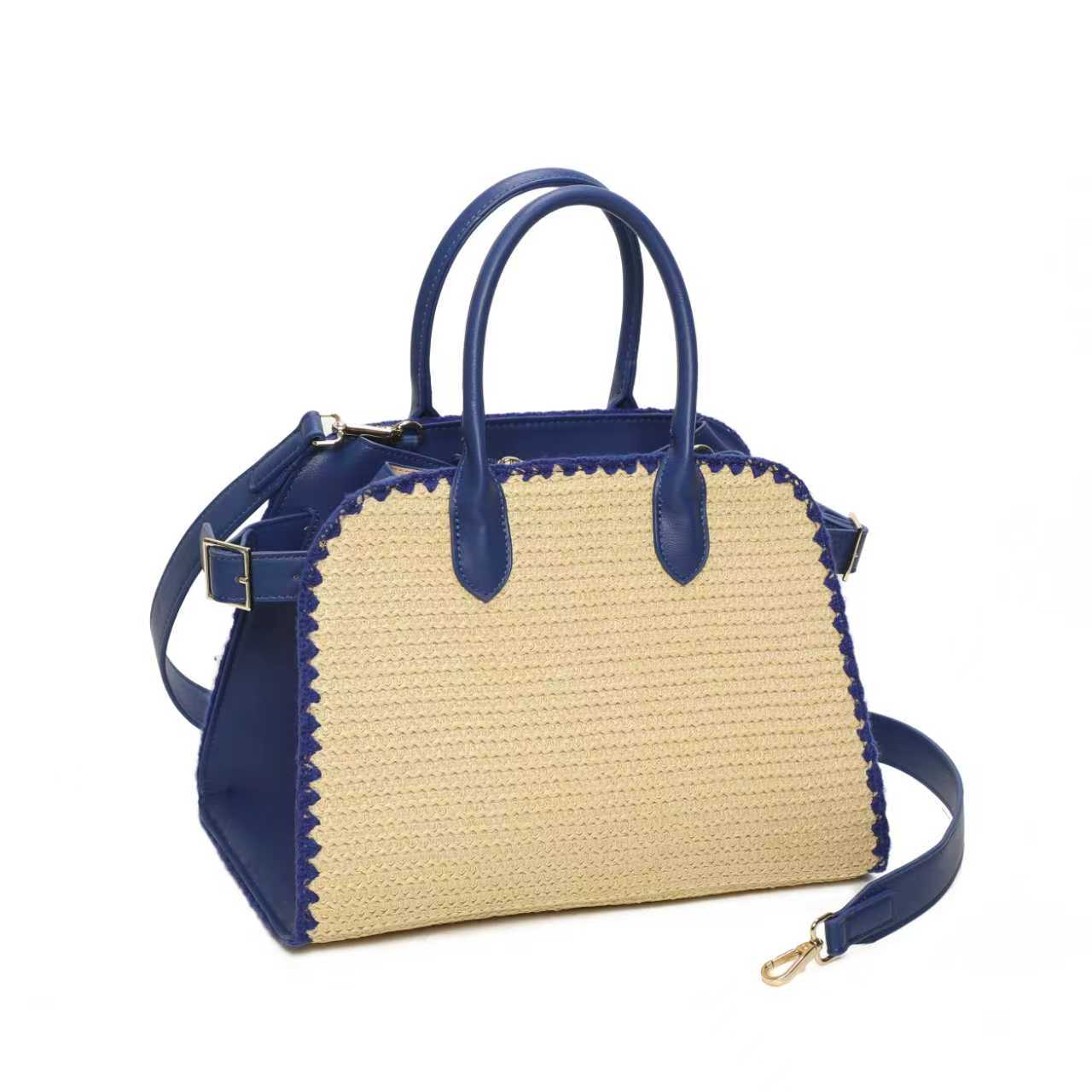 Borsa Casual Quotidiana Ampia con Ricamo Bordo in Paglia Doppio Polso Art.CE265