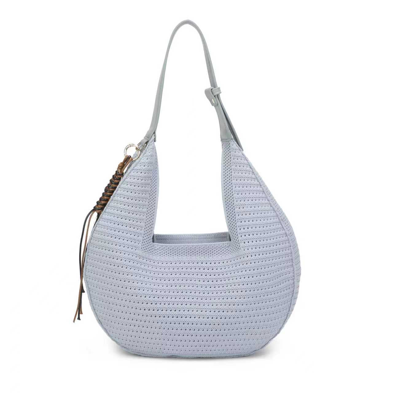 Borsa giornaliera monospalla con ciondolo a tracolla vuota lavorata a maglia e cerniera Art.FF490