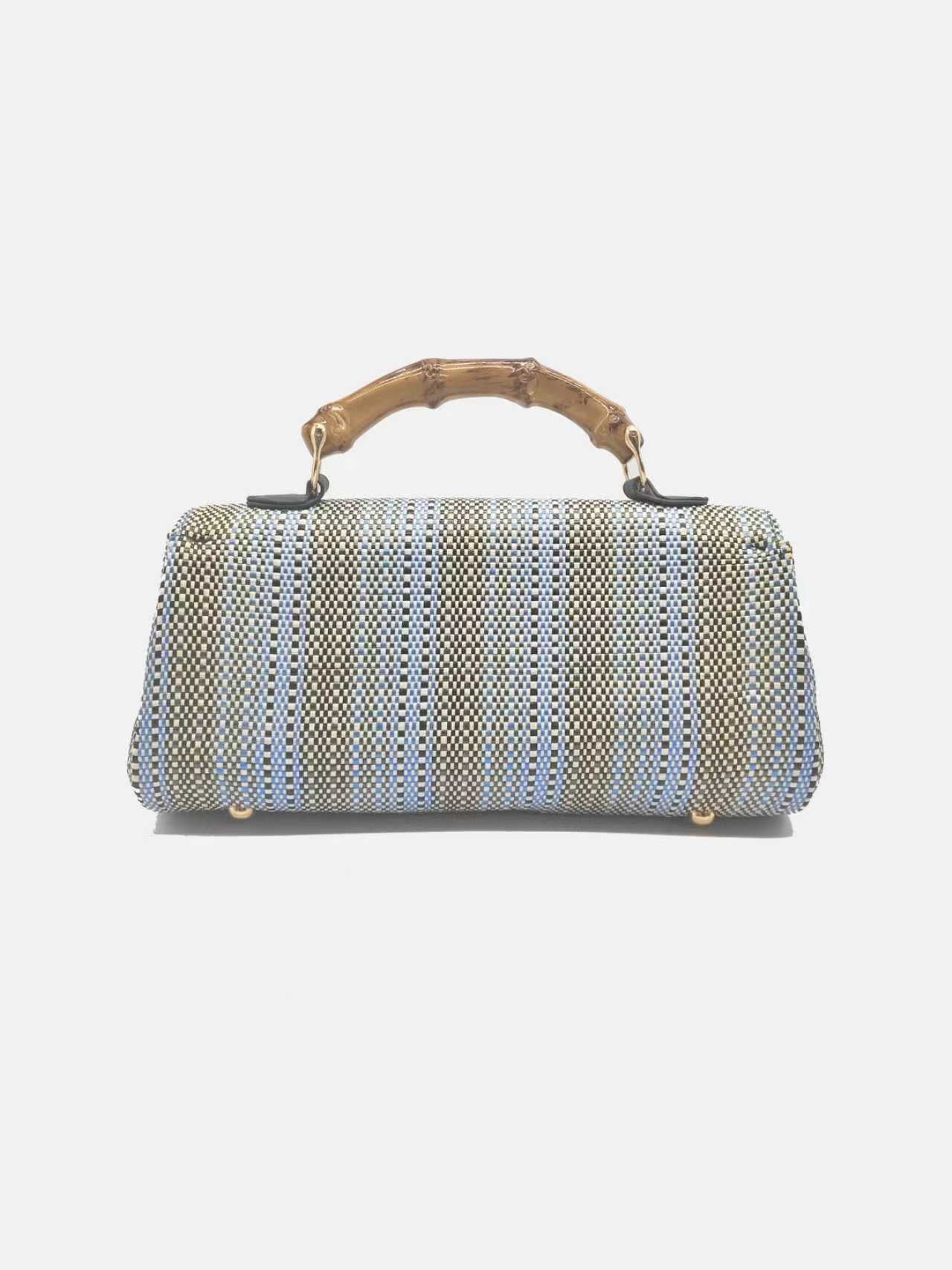 Borsa per festa estiva in legno di paglia da polso Art.FF27466
