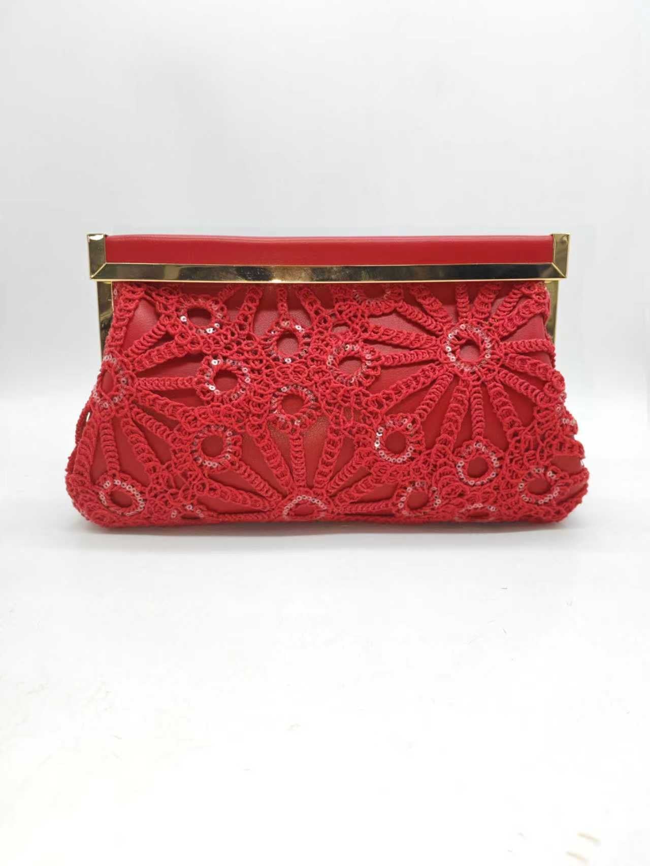 Pizzo con perline con clip per borsa elegante da sera Art.FF27489