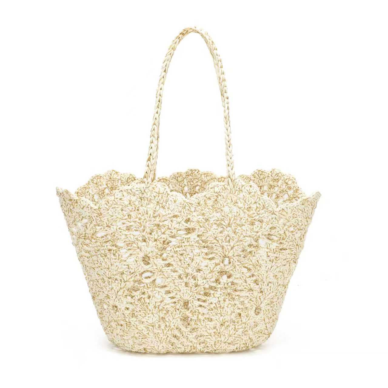 Borsa estiva giornaliera in maglia di lana con spalla fissa e tasca interna Art.C20015