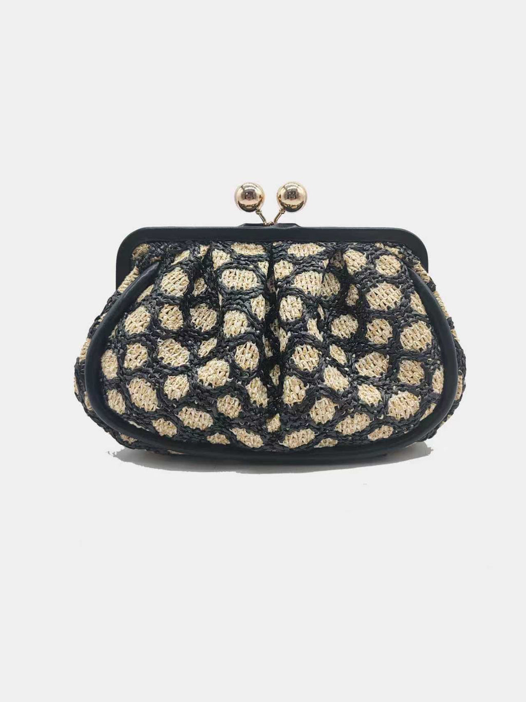 Borsa geometrica in paglia con clip, per cena, alla moda, Art.27478