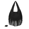 Borsa casual monospalla in pile con barba decorativa Art.CE232