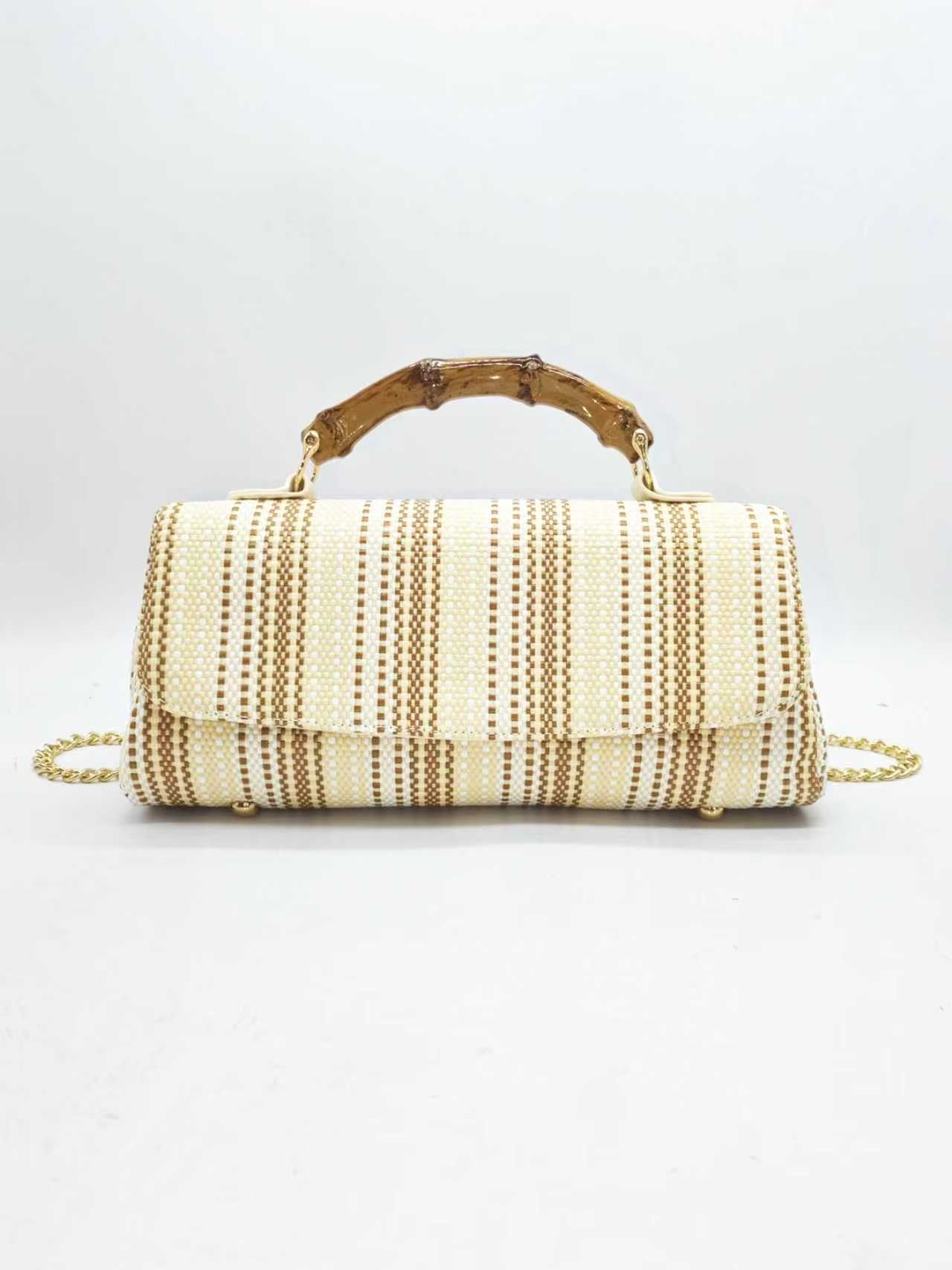 Borsa per festa estiva in legno di paglia da polso Art.FF27466