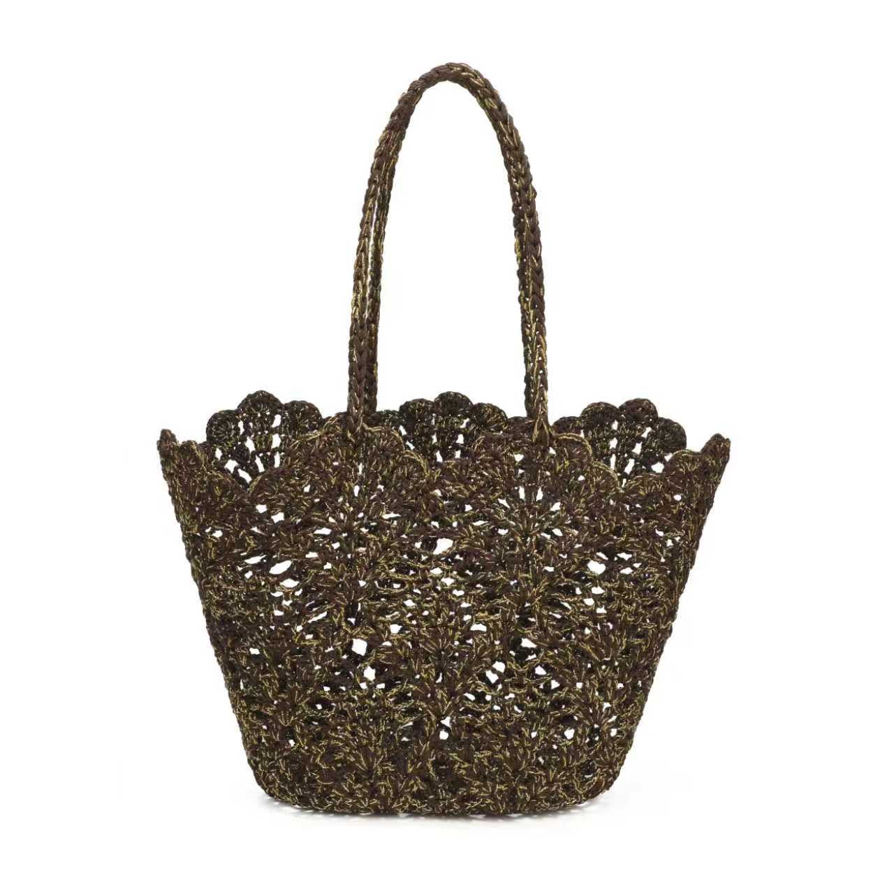 Borsa estiva giornaliera in maglia di lana con spalla fissa e tasca interna Art.C20015