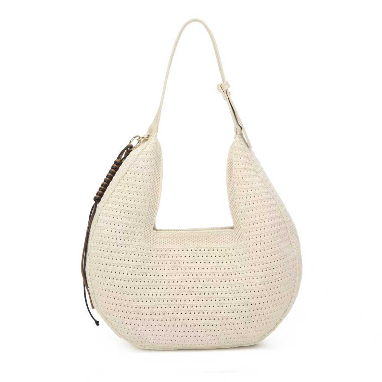 Borsa giornaliera monospalla con ciondolo a tracolla vuota lavorata a maglia e cerniera Art.FF490