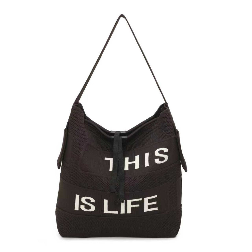 Borsa Casual Monospalla in Tessuto a Maglia Con Lettere Art.FF006