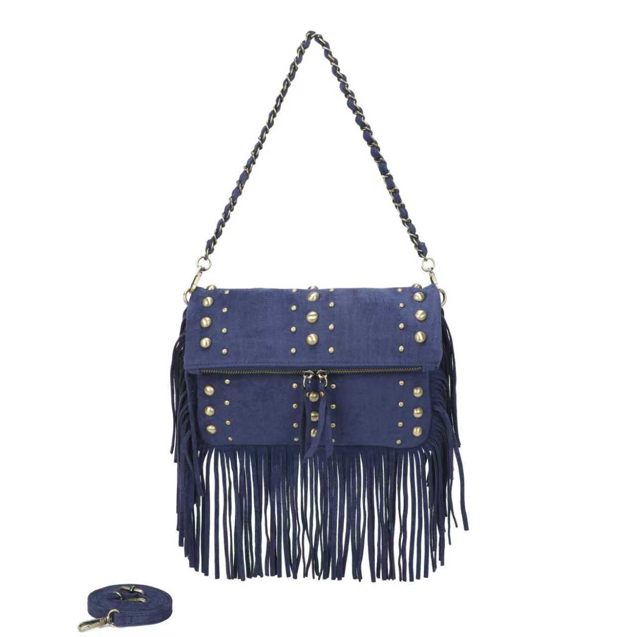 Borsa In Velluto Con Catenella In Ferro A Chiodo Sulla Barba Borsa Art.CE230
