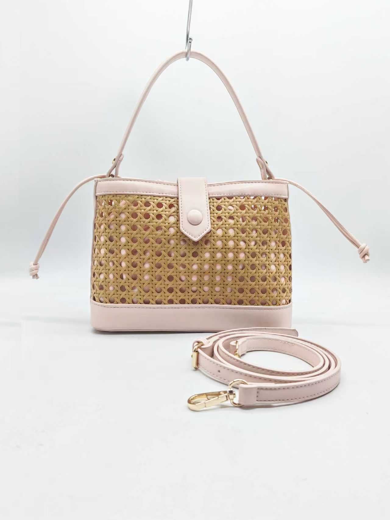 Borsa a mano in bambù con materiale PU e tasca interna, per tutti i giorni, alla moda. Art. 27483
