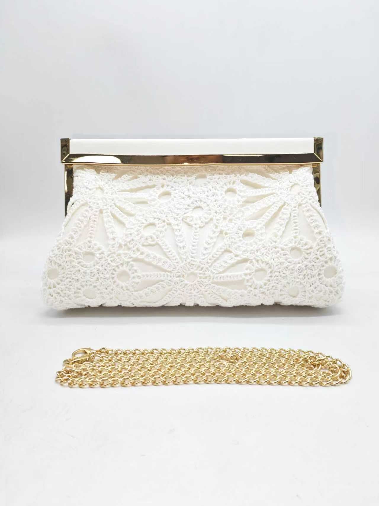 Pizzo con perline con clip per borsa elegante da sera Art.FF27489