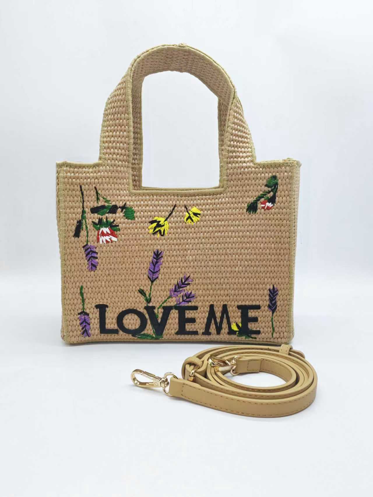 Borsa Casual di Moda da Giorno in Paglia Ricamata a Mano Art.FF27487