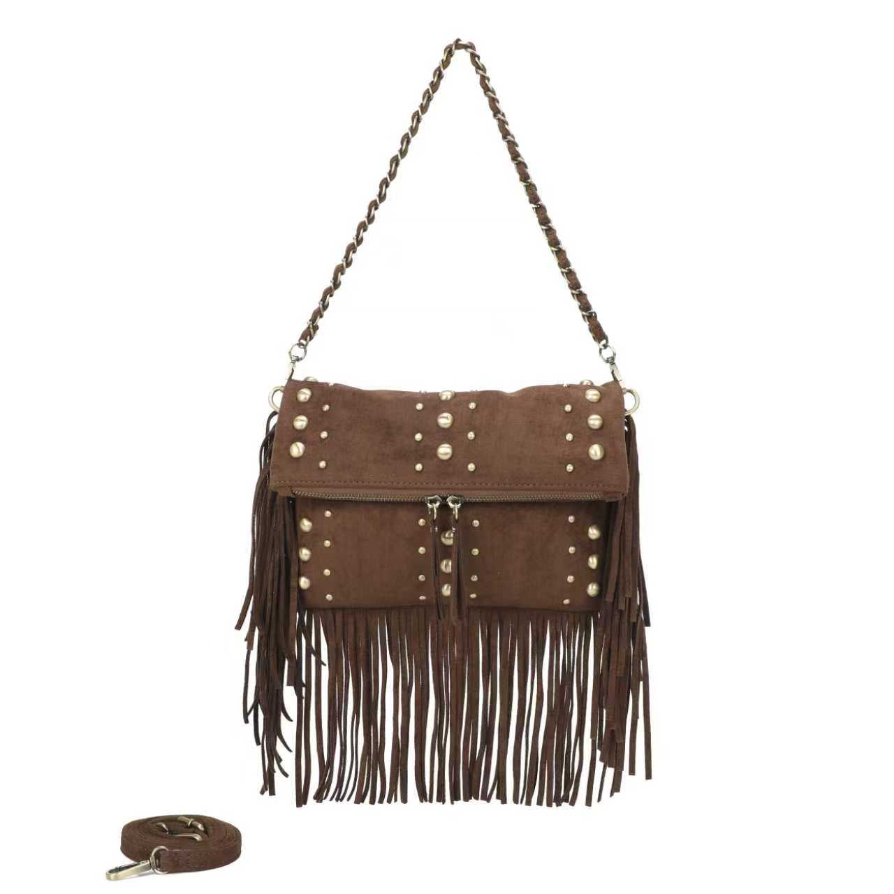 Borsa In Velluto Con Catenella In Ferro A Chiodo Sulla Barba Borsa Art.CE230