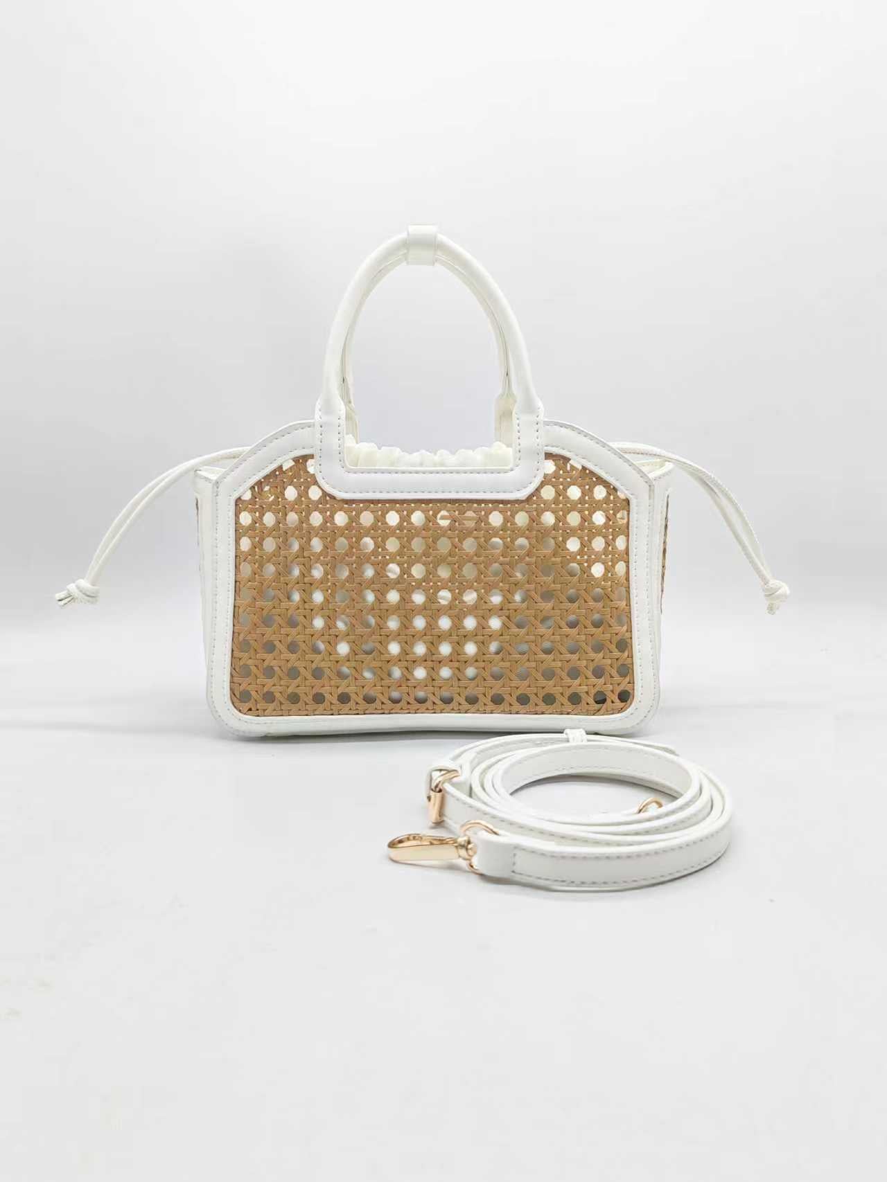 Borsa a mano da donna in bambù e PU con tasca interna per tutti i giorni Art.27482