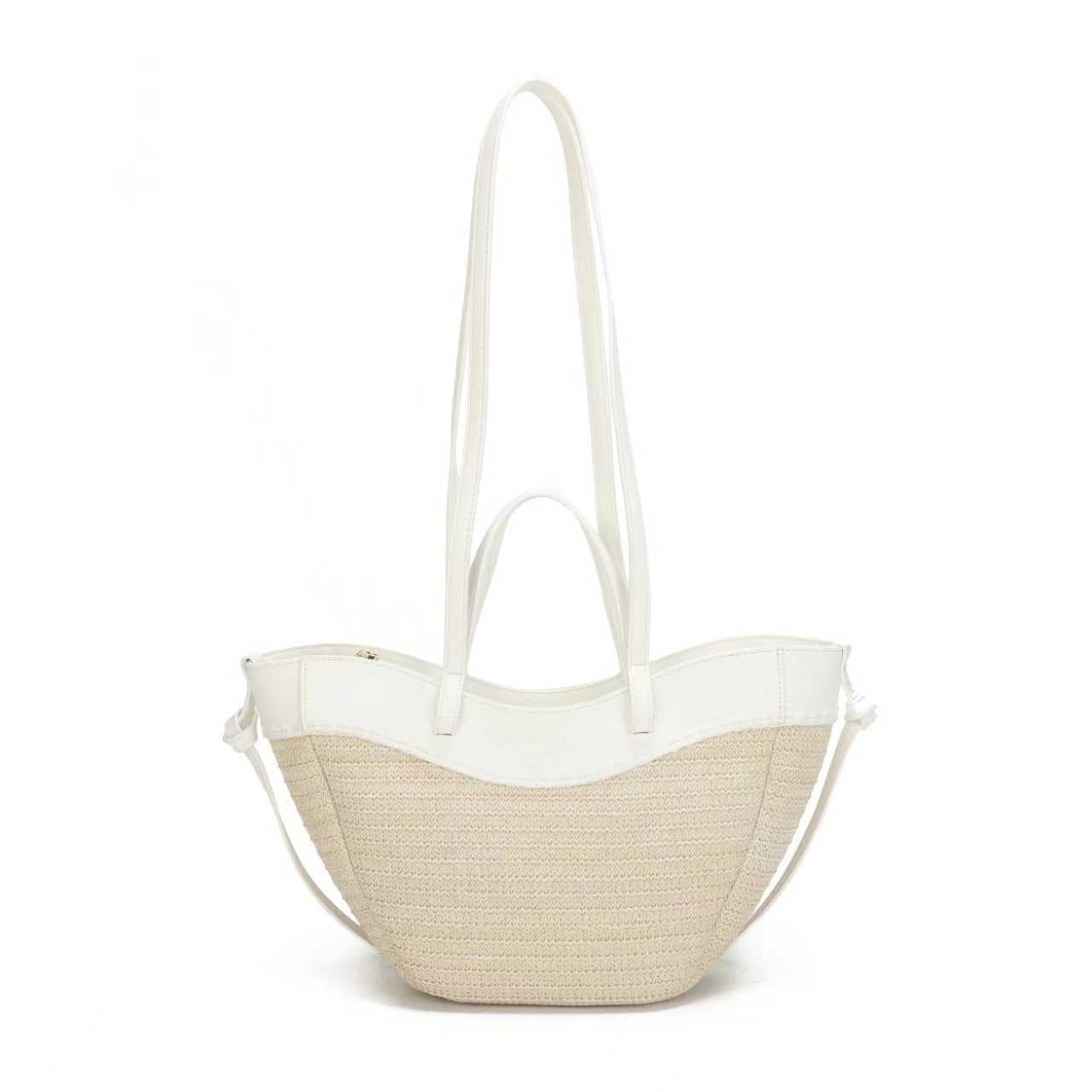 Materiale Paglia Materiale PU Borsa da Donna Alla Moda Doppia da Polso a Mano o Monospalla Art.CE261