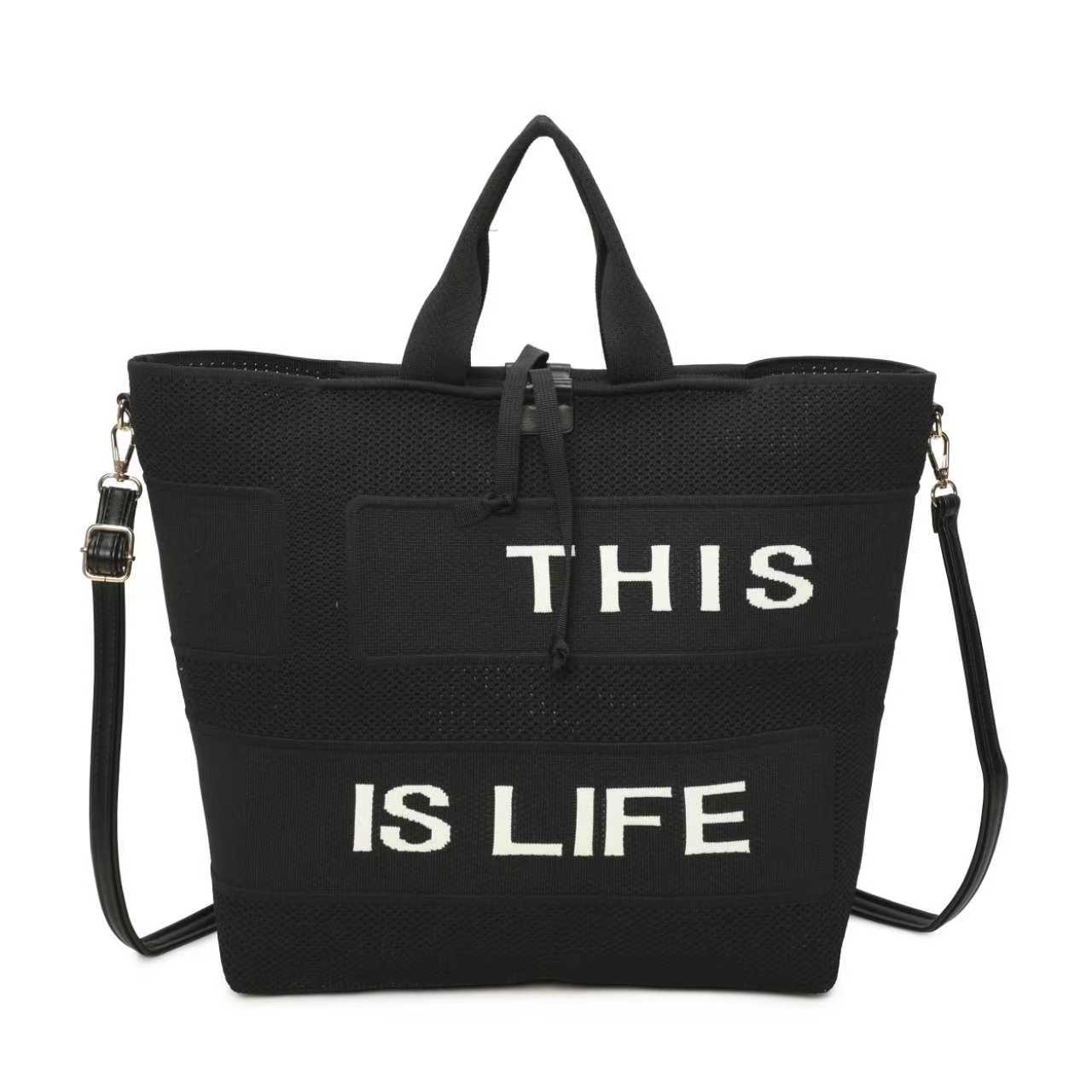 Borsa Casual Monospalla in Tessuto a Maglia Con Lettere Art.FF2404