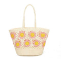 Borsa Estiva Giornaliera a Tracolla Fissa in Lana Maglia a Fiori con Tasca Interna Art.C20019