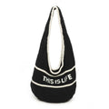 Borsa in lana a maglia monospalla con lettera ricamata, casual, con cerniera, da giorno Art.FF488