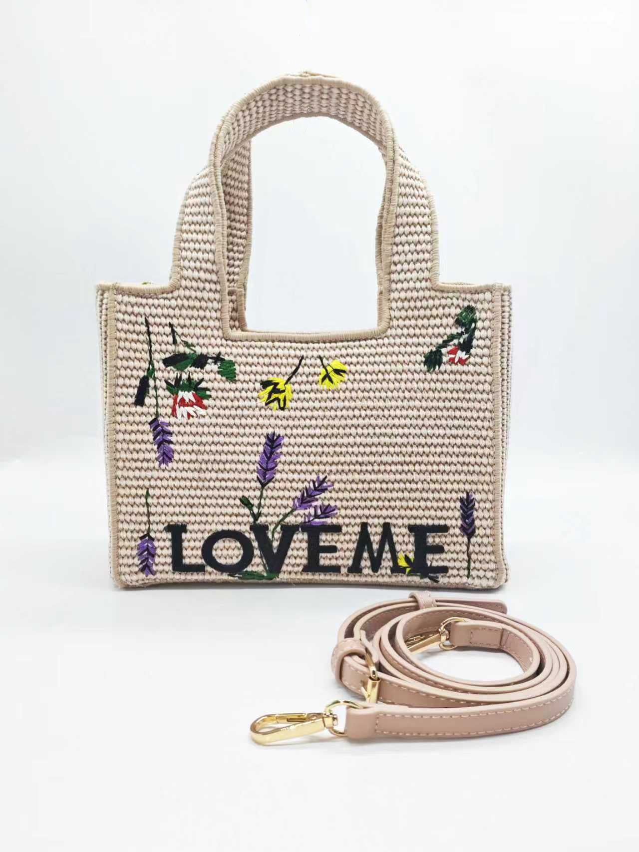 Borsa Casual di Moda da Giorno in Paglia Ricamata a Mano Art.FF27487