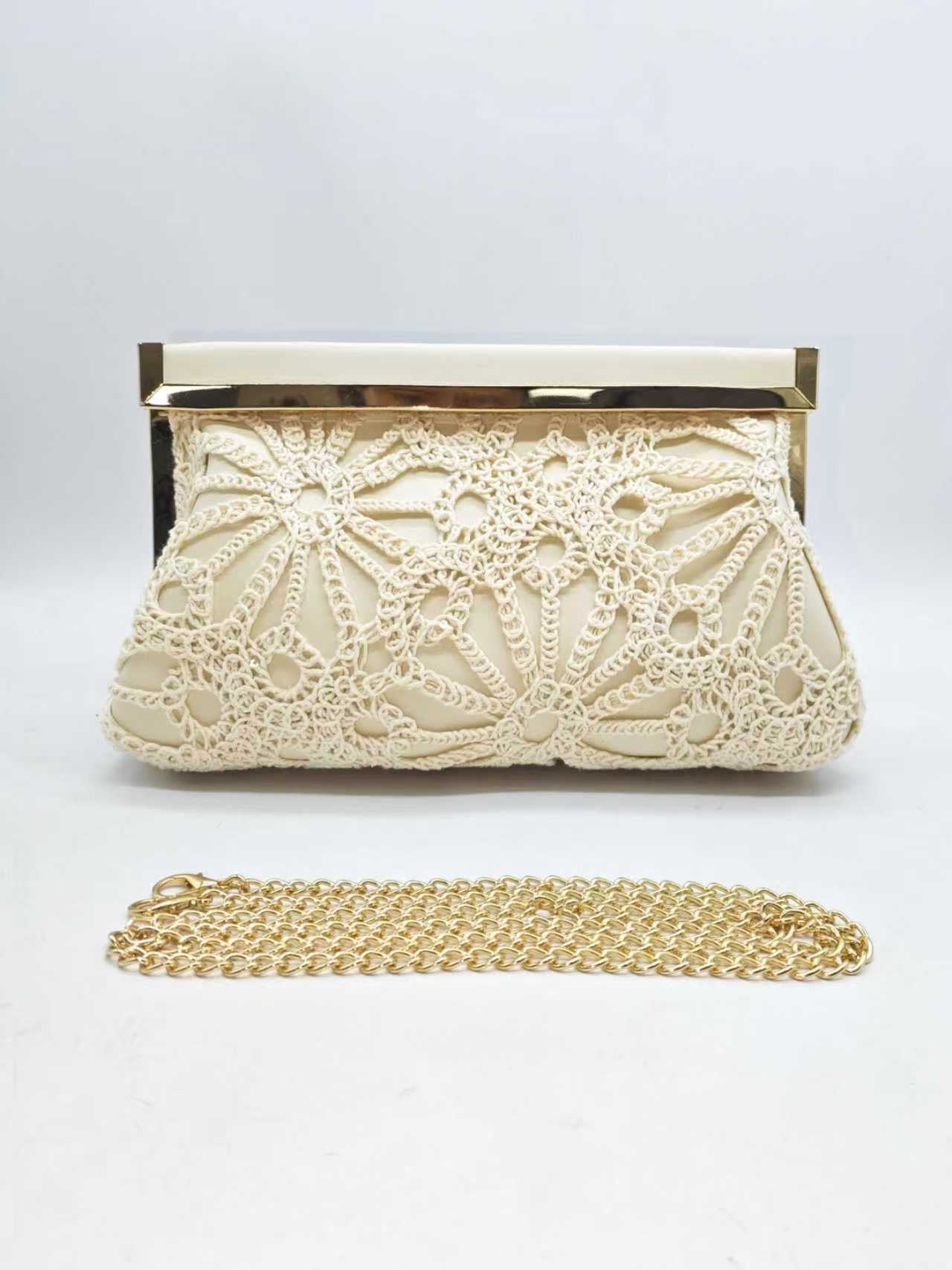 Pizzo con perline con clip per borsa elegante da sera Art.FF27489