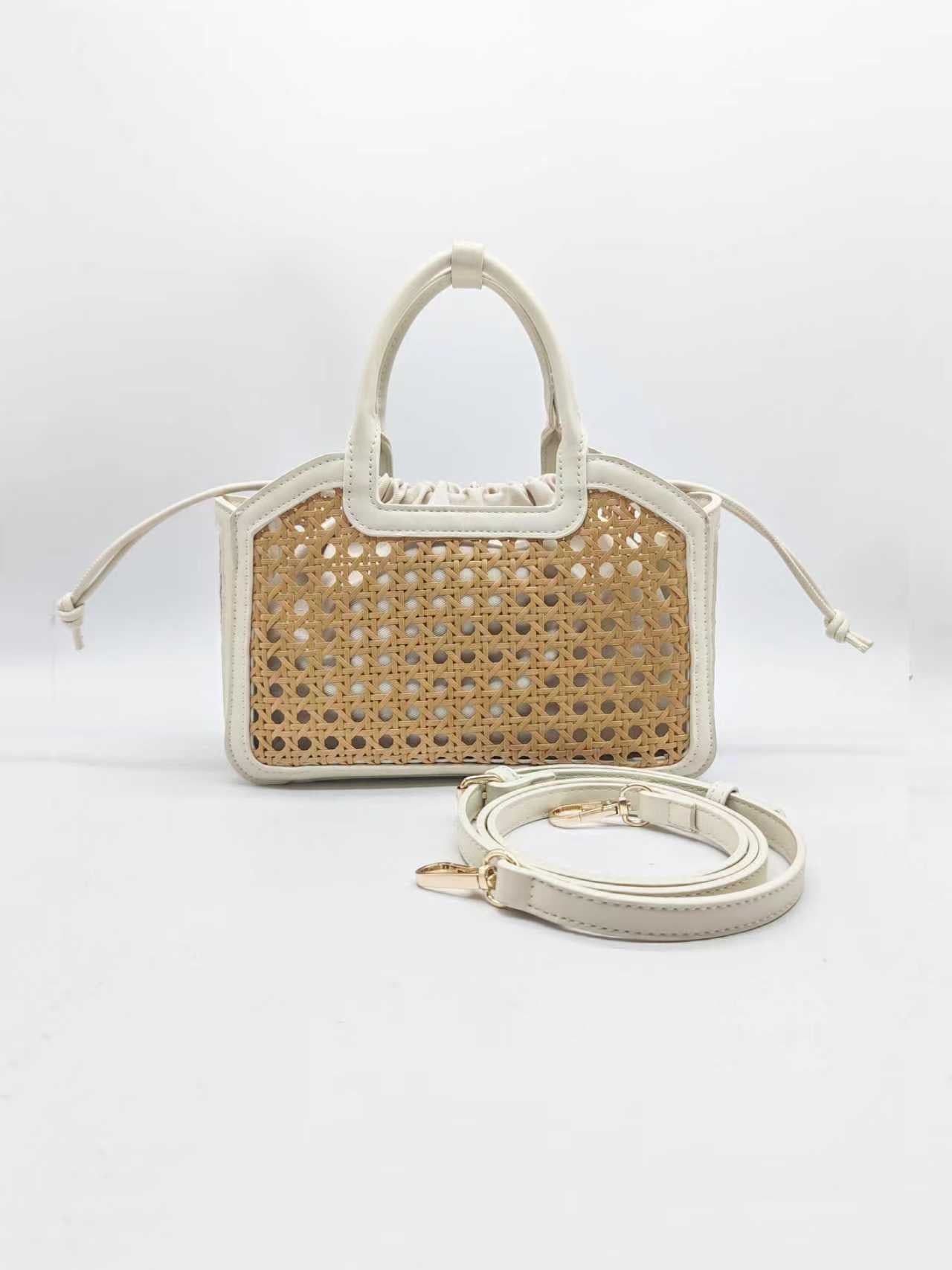 Borsa a mano da donna in bambù e PU con tasca interna per tutti i giorni Art.27482