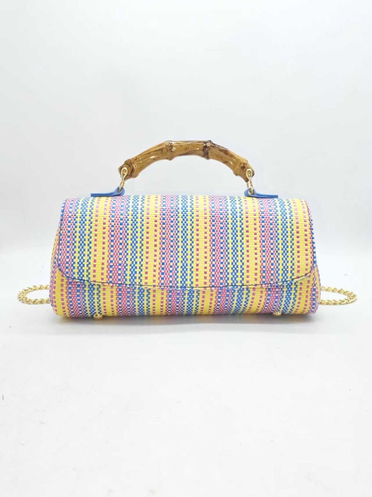 Borsa per festa estiva in legno di paglia da polso Art.FF27466
