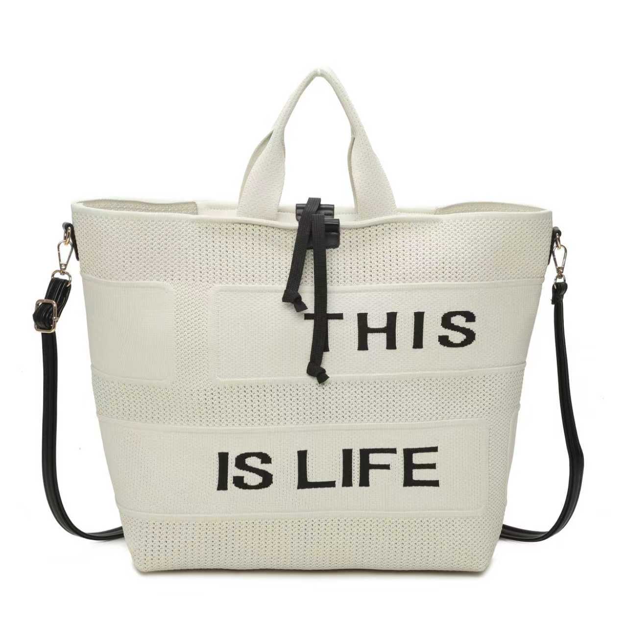 Borsa Casual Monospalla in Tessuto a Maglia Con Lettere Art.FF2404