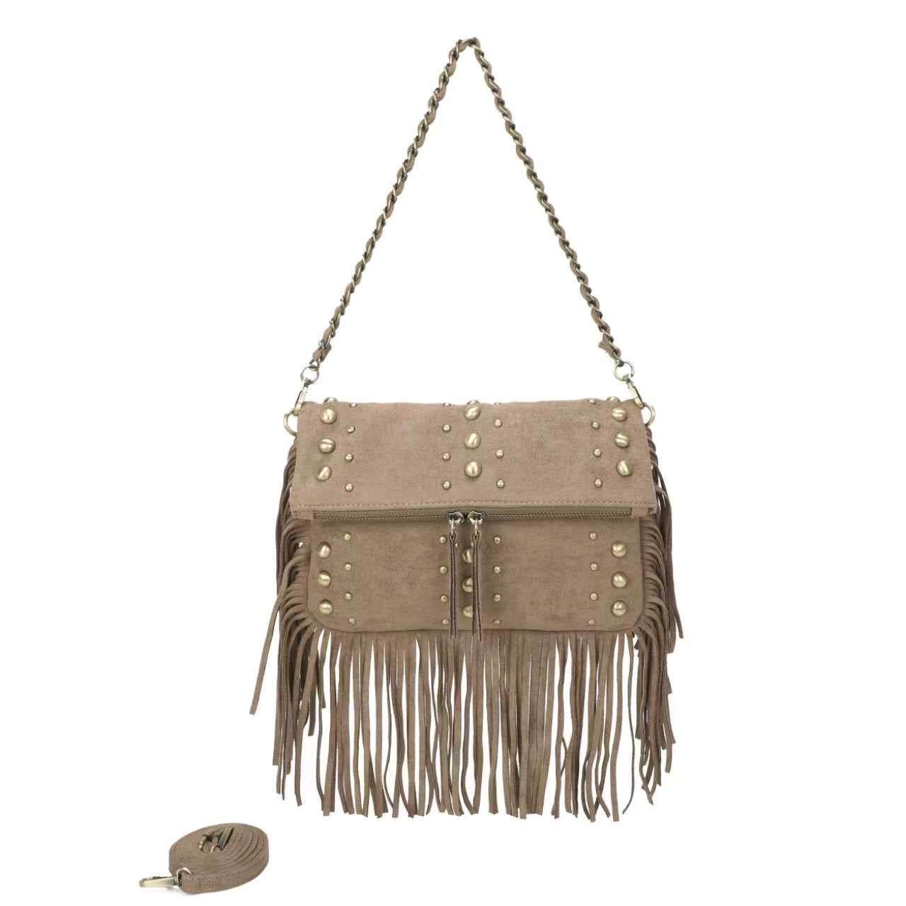 Borsa In Velluto Con Catenella In Ferro A Chiodo Sulla Barba Borsa Art.CE230