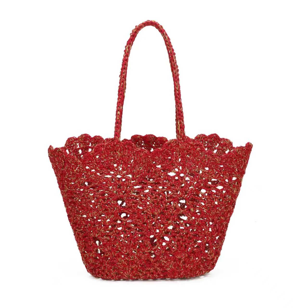 Borsa estiva giornaliera in maglia di lana con spalla fissa e tasca interna Art.C20015