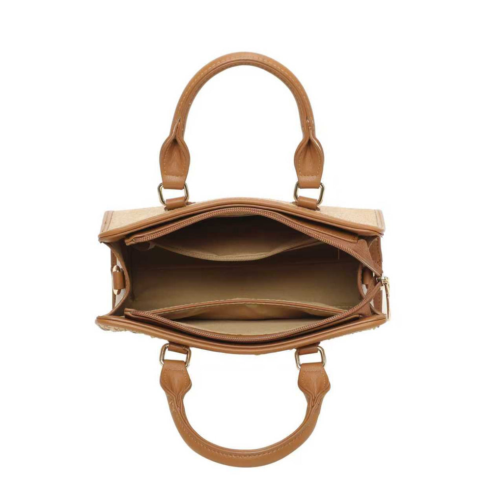 Borsa a mano da giorno in paglia con lettere ricamate bicolori Art.CE241