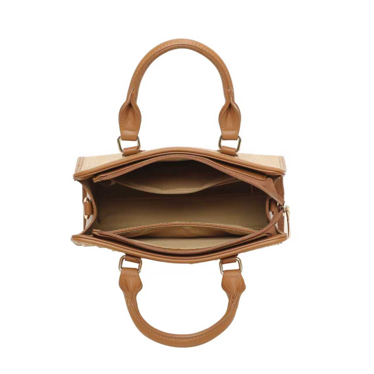Borsa a mano da giorno in paglia con lettere ricamate bicolori Art.CE241