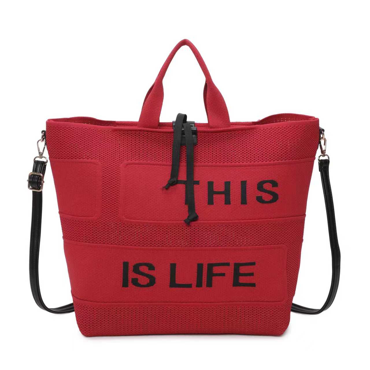 Borsa Casual Monospalla in Tessuto a Maglia Con Lettere Art.FF2404