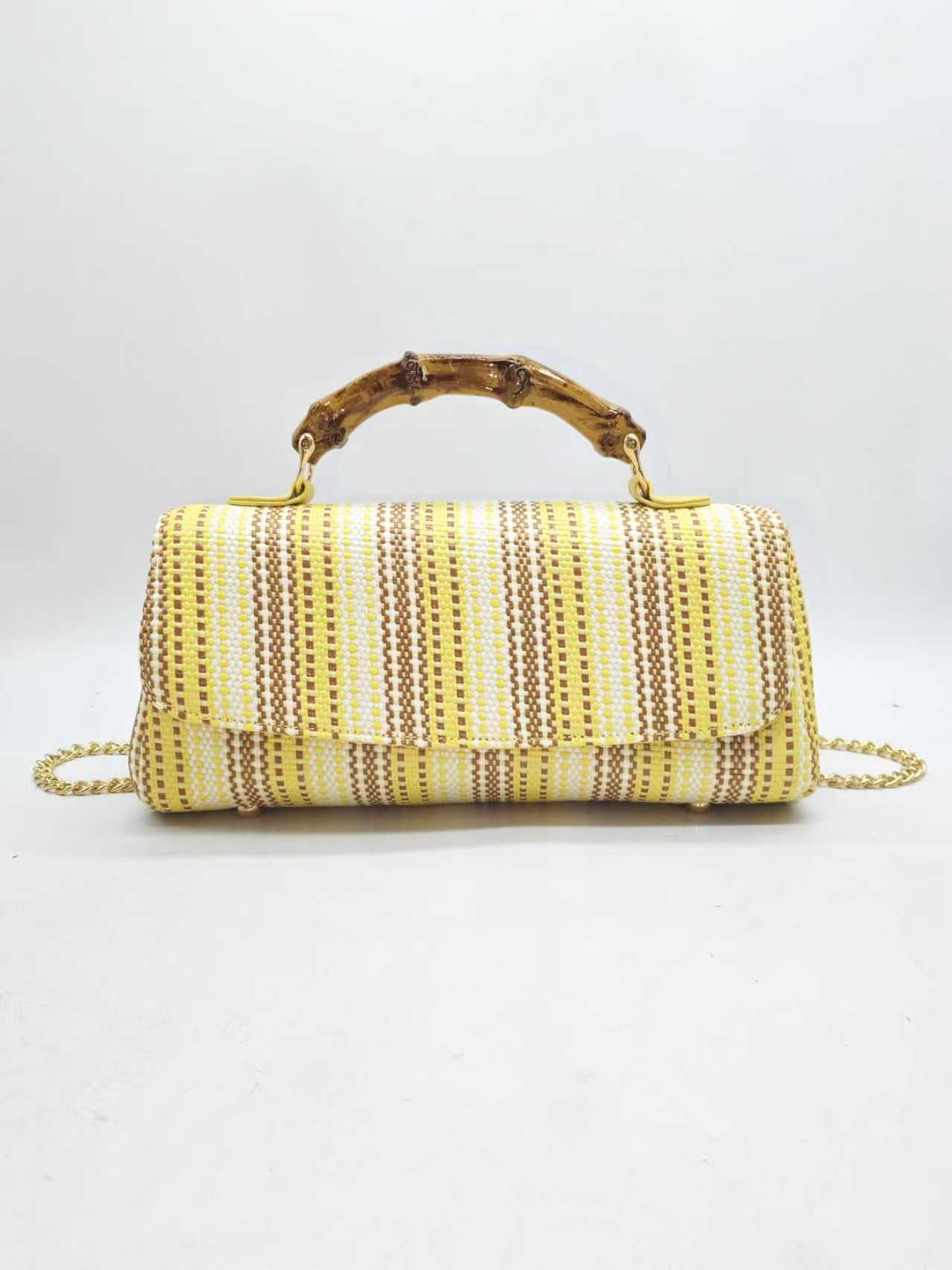 Borsa per festa estiva in legno di paglia da polso Art.FF27466
