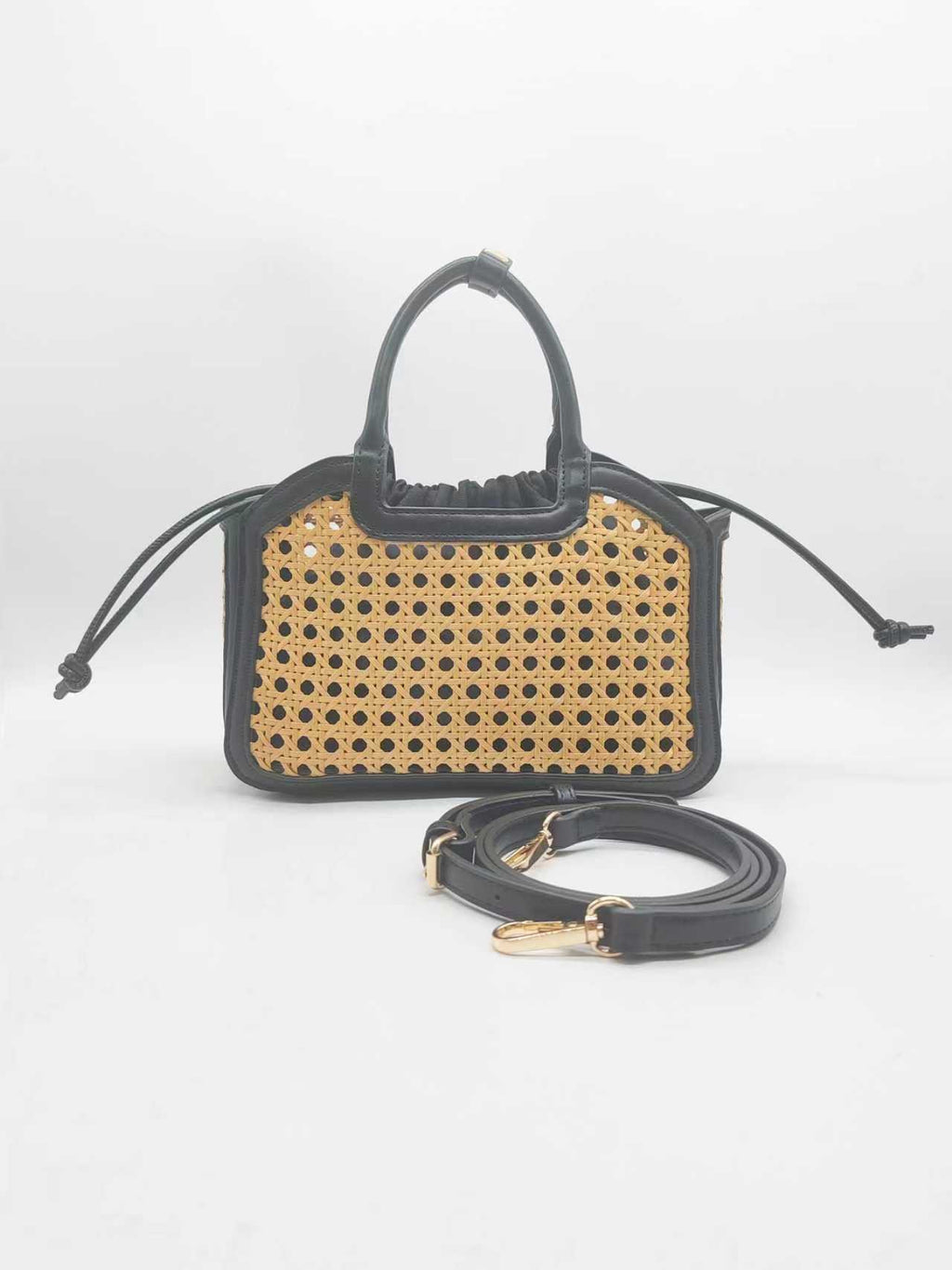 Borsa a mano da donna in bambù e PU con tasca interna per tutti i giorni Art.27482
