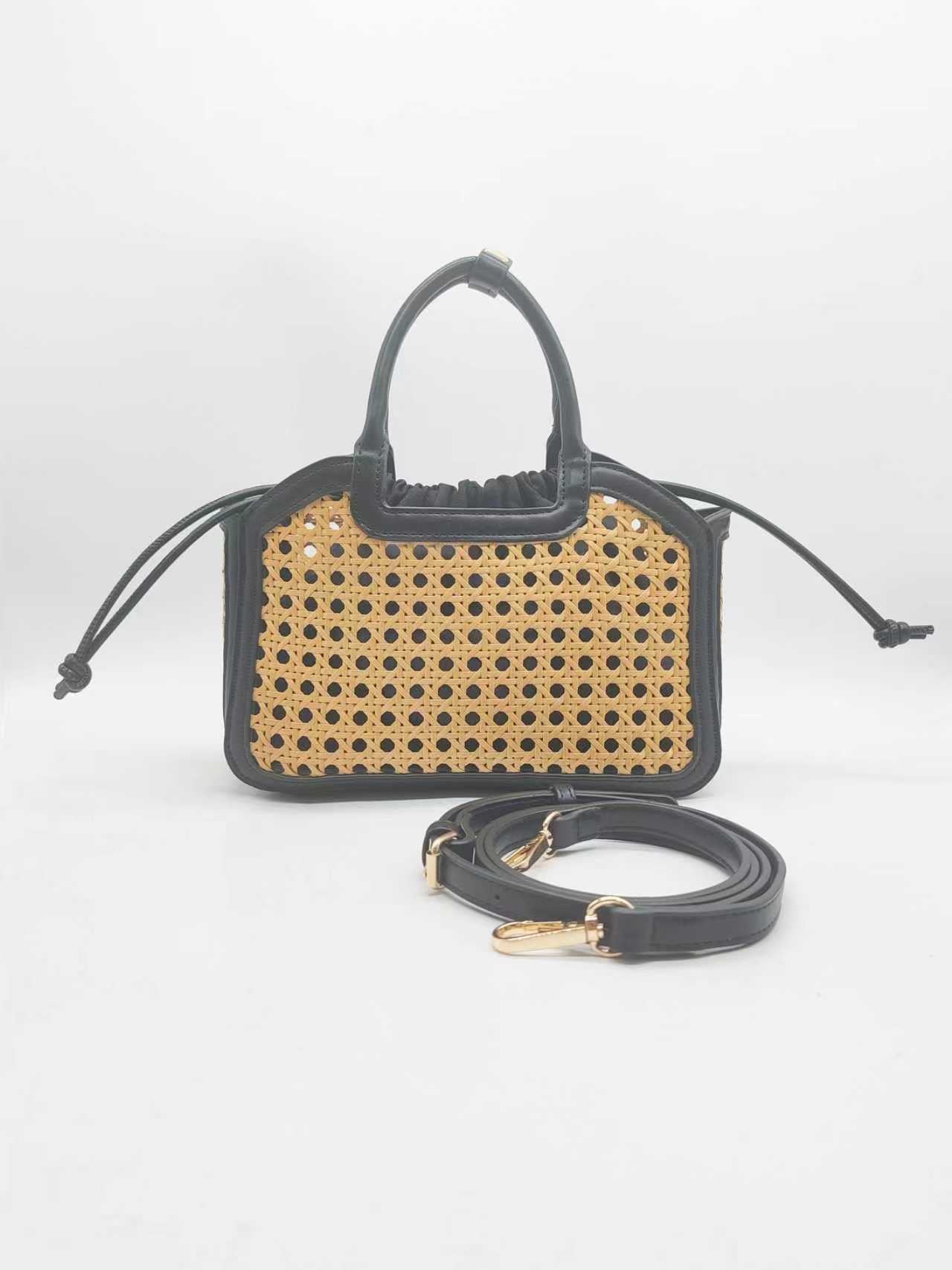 Borsa a mano da donna in bambù e PU con tasca interna per tutti i giorni Art.27482