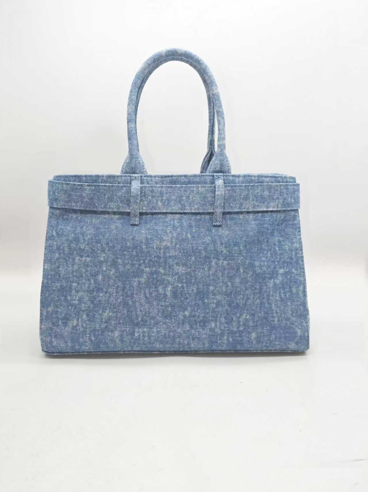 Borsa quotidiana casual in denim colorato con stampa a stelle e decorazione a cintura ART.27480
