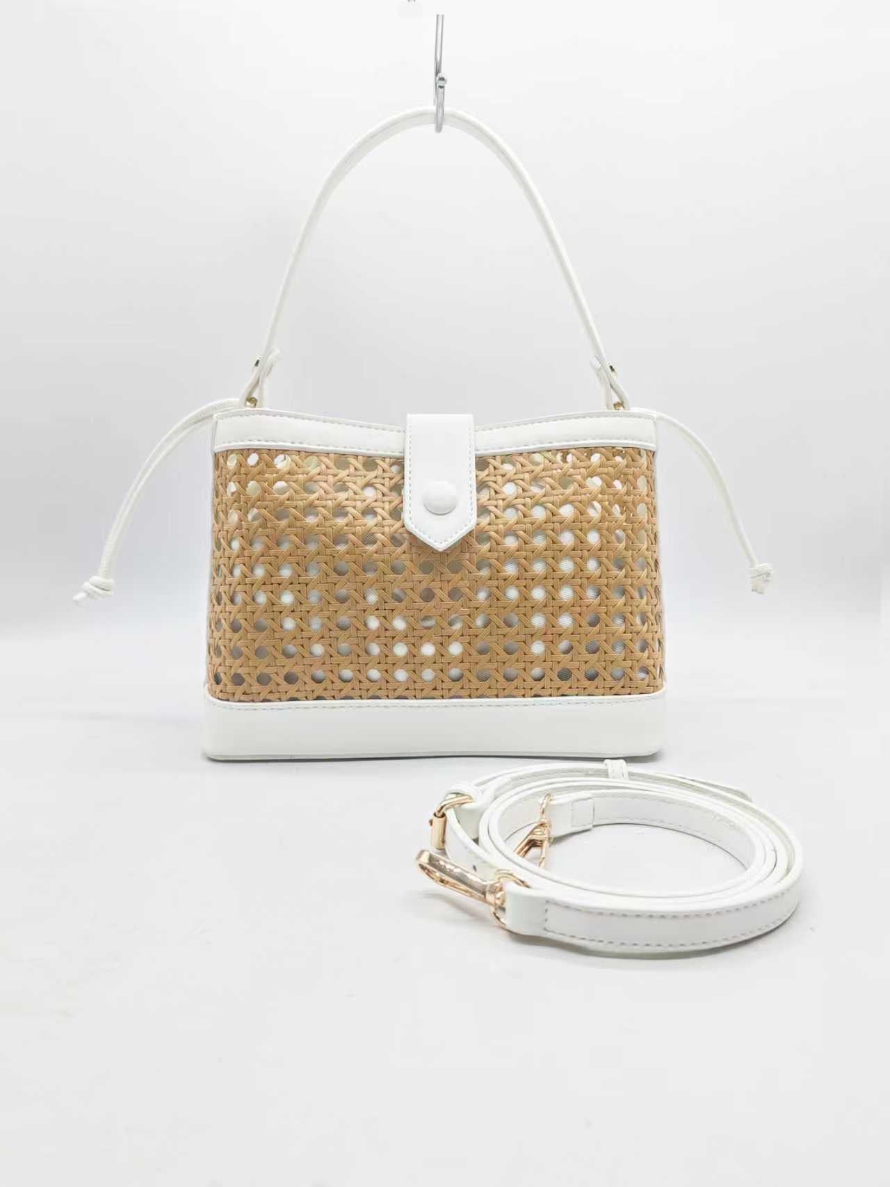 Borsa a mano in bambù con materiale PU e tasca interna, per tutti i giorni, alla moda. Art. 27483