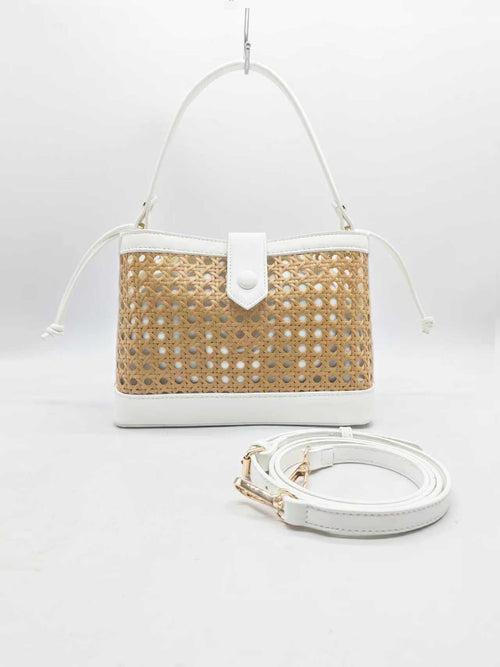 Borsa a mano in bambù con materiale PU e tasca interna, per tutti i giorni, alla moda. Art. 27483