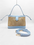 Borsa a mano in bambù con materiale PU e tasca interna, per tutti i giorni, alla moda. Art. 27483