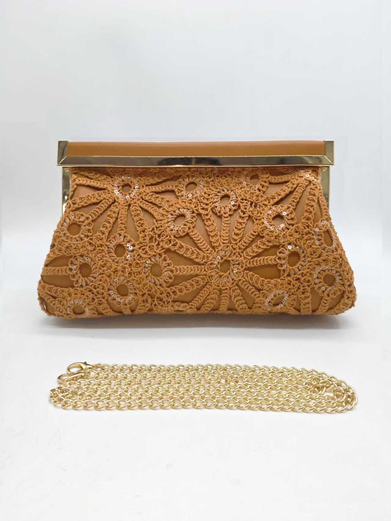 Pizzo con perline con clip per borsa elegante da sera Art.FF27489