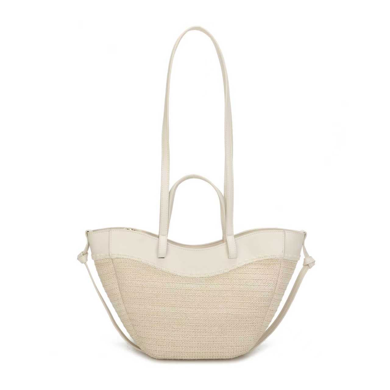 Materiale Paglia Materiale PU Borsa da Donna Alla Moda Doppia da Polso a Mano o Monospalla Art.CE261