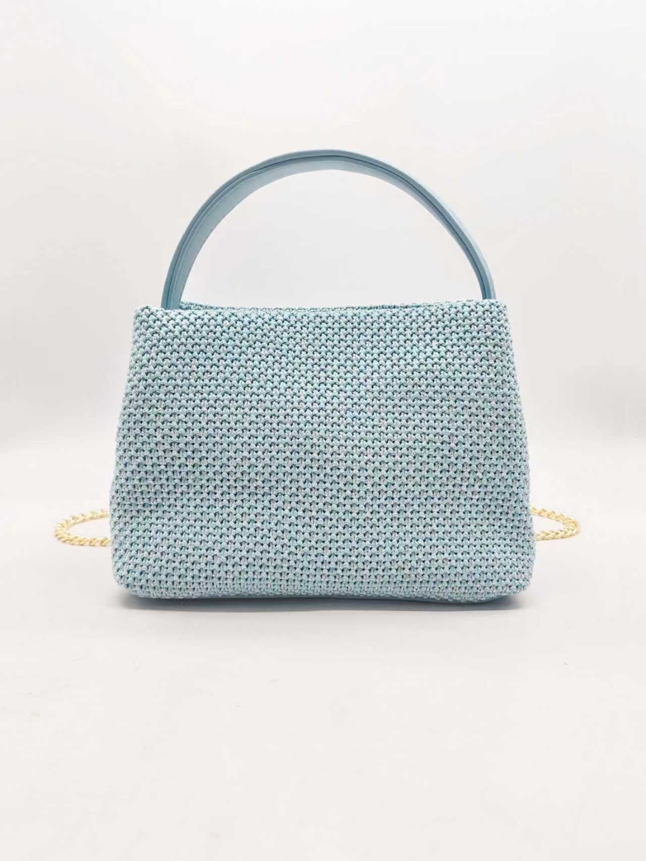 Borsa da sera a mano in maglia a filo dorato Art.FF27461