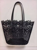 Borsa casual monospalla con motivo floreale in pizzo e tasca interna per vacanze al mare Art.VT1093