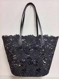 Borsa da Spiaggia Casual Monospalla con Motivo Floreale in Pizzo e Tasca Interna Art.VT0617