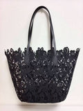 Borsa da spiaggia casual e alla moda, monospalla, motivo floreale in pizzo con tasca interna Art.VT7182