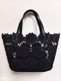 Borsa Da Spiaggia Casual Piccola Con Fantasia Floreale In Pizzo E Tasca Interna Art.VT7185