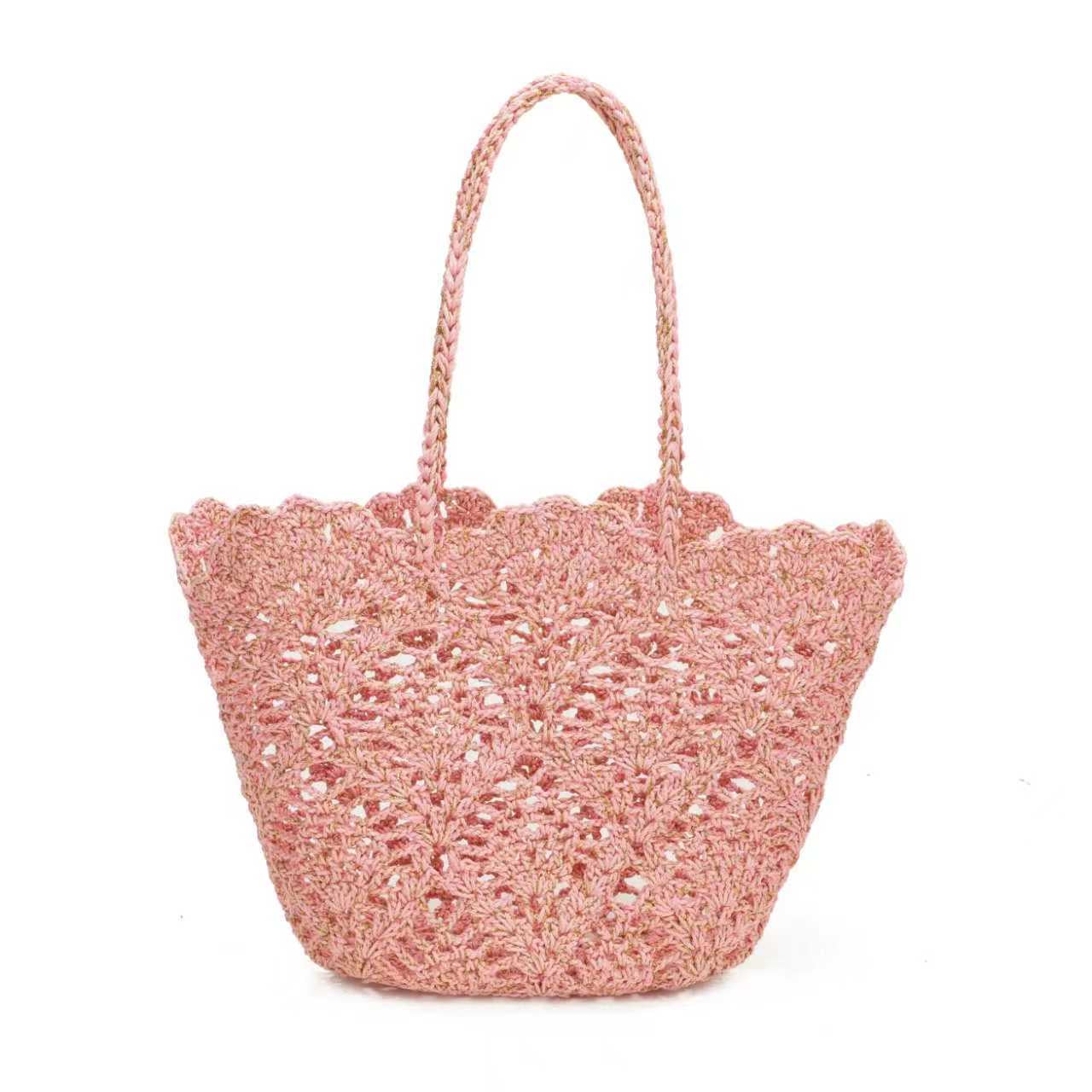 Borsa estiva giornaliera in maglia di lana con spalla fissa e tasca interna Art.C20015