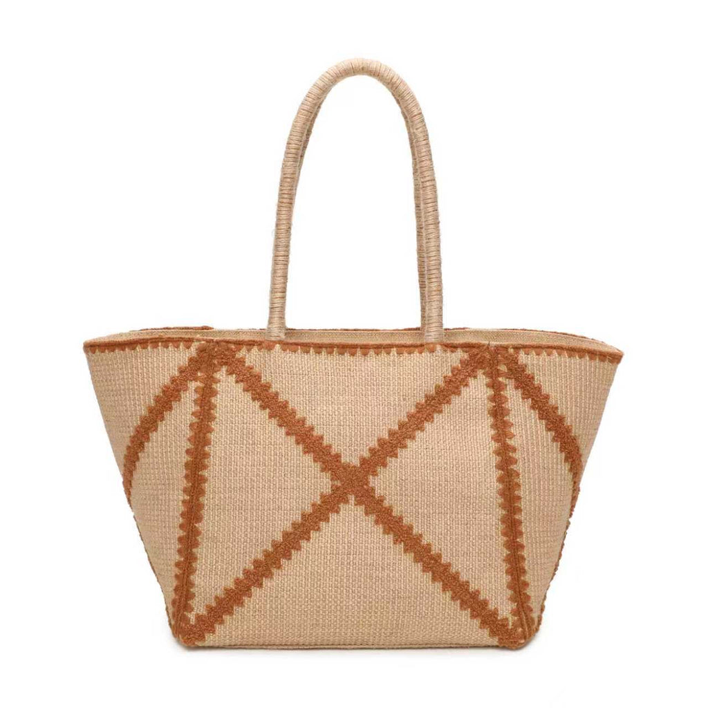 Borsa in juta ricamata di grandi dimensioni monospalla shopping quotidiano Art.CE267