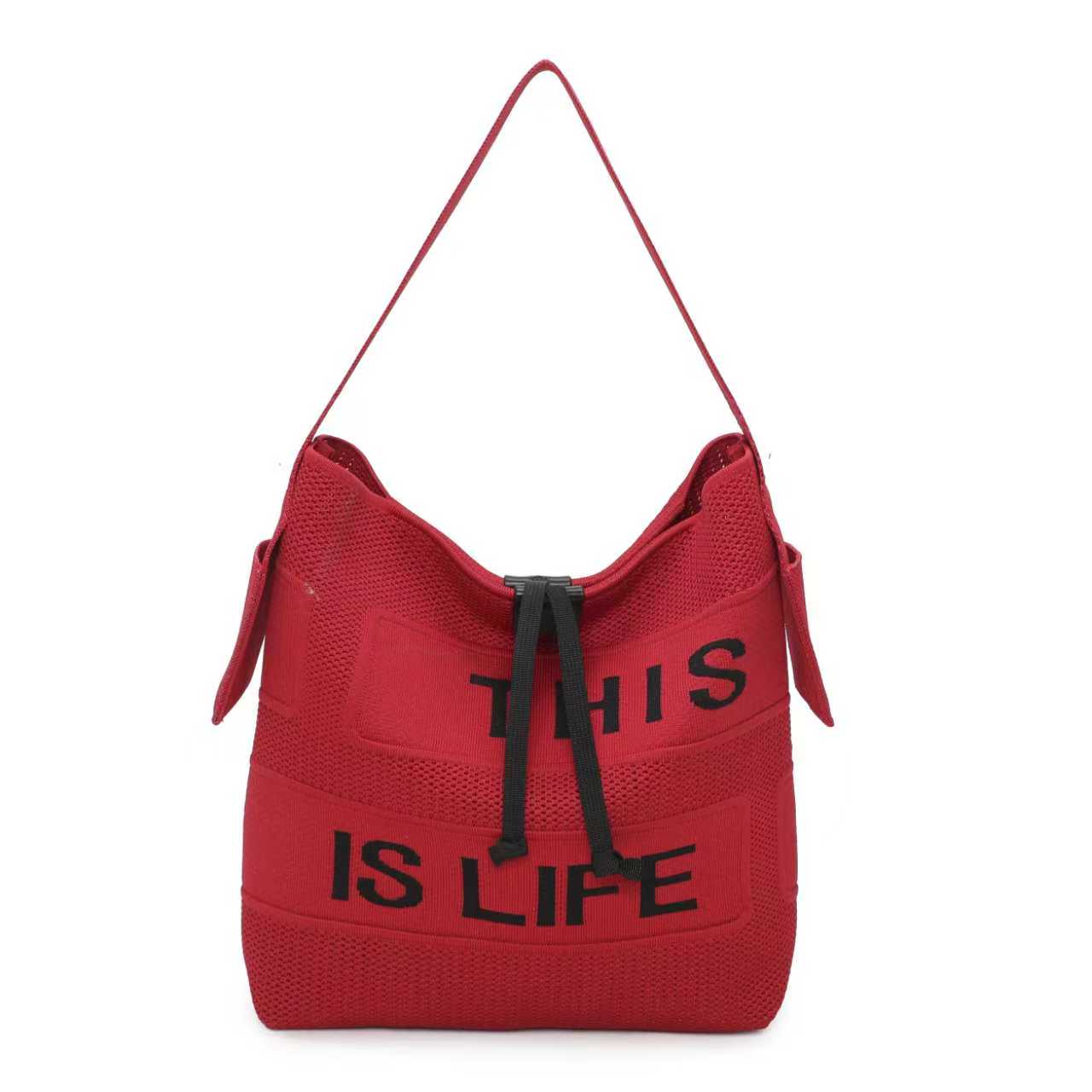 Borsa Casual Monospalla in Tessuto a Maglia Con Lettere Art.FF006