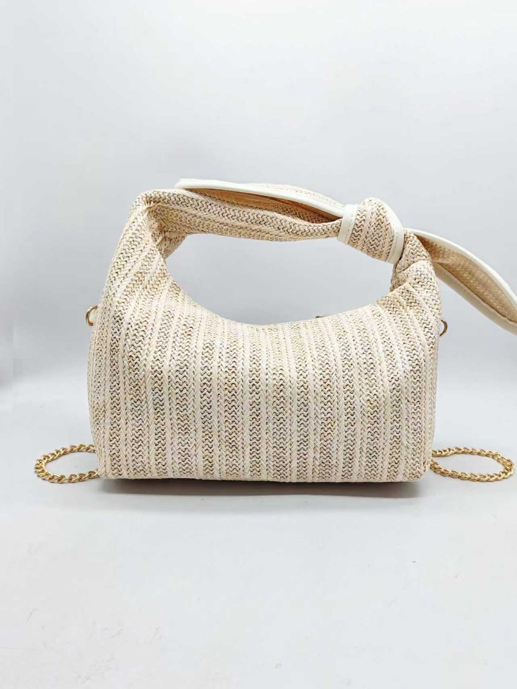 Borsa in paglia ricamata con fiocco monomanico, casual, per tutti i giorni Art.FF27455